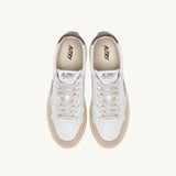 AUTRY MEDALIST LOW IN SUEDE E PELLE BIANCA E MOREL
