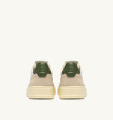 AUTRY MEDALIST LOW IN SUEDE E PELLE BIANCA E BRONZE GREEN