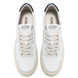 AUTRY MEDALIST LOW IN PELLE BIANCA E BLU E SUEDE BEIGE