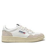 AUTRY MEDALIST LOW IN PELLE BIANCA E SUEDE BEIGE