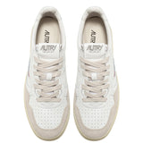 AUTRY MEDALIST LOW IN PELLE BIANCA E SUEDE BEIGE