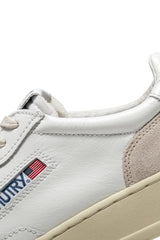 AUTRY MEDALIST LOW IN PELLE BIANCA E SUEDE BEIGE