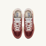 AUTRY REELWIND LOW IN NYLON E SUEDE HOT SAUCE E BIANCO