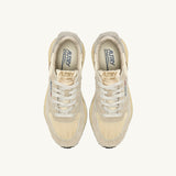 AUTRY REELWIND LOW IN NYLON SUEDE E PELLE ECRU' E PLATINO