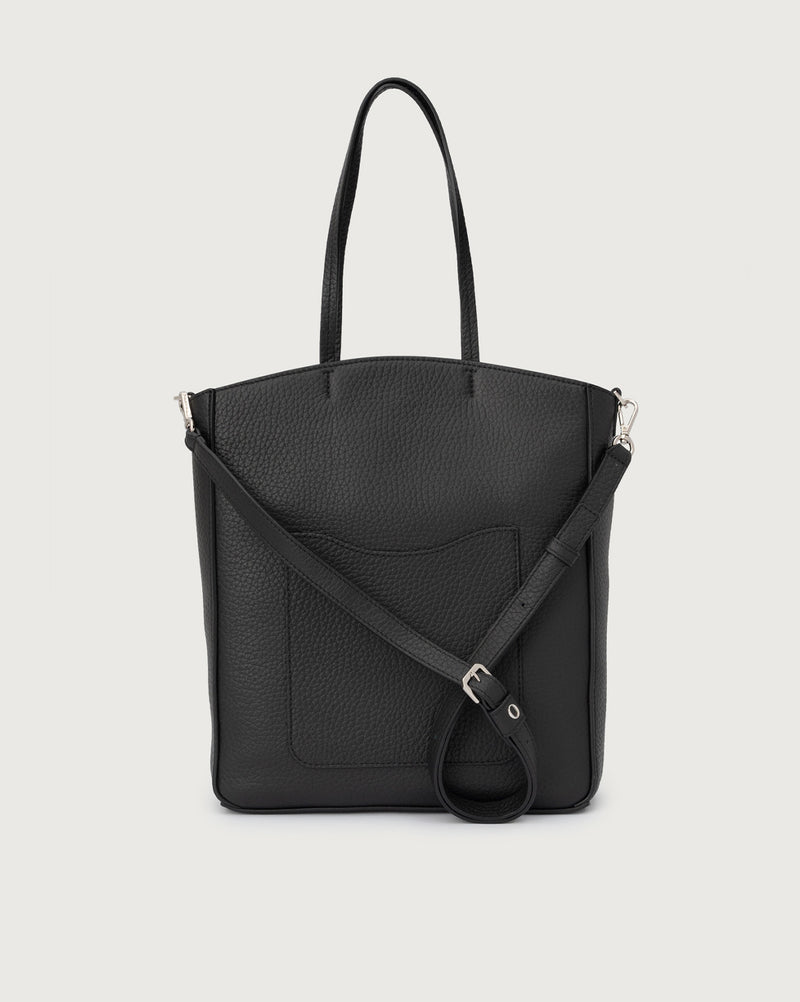 ORCIANI Shopper media Ladylike M Soft in pelle NERO