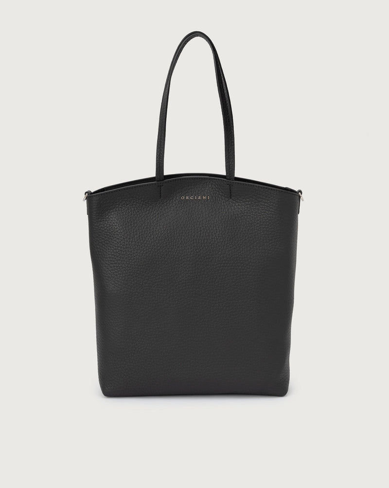 ORCIANI Shopper media Ladylike M Soft in pelle NERO