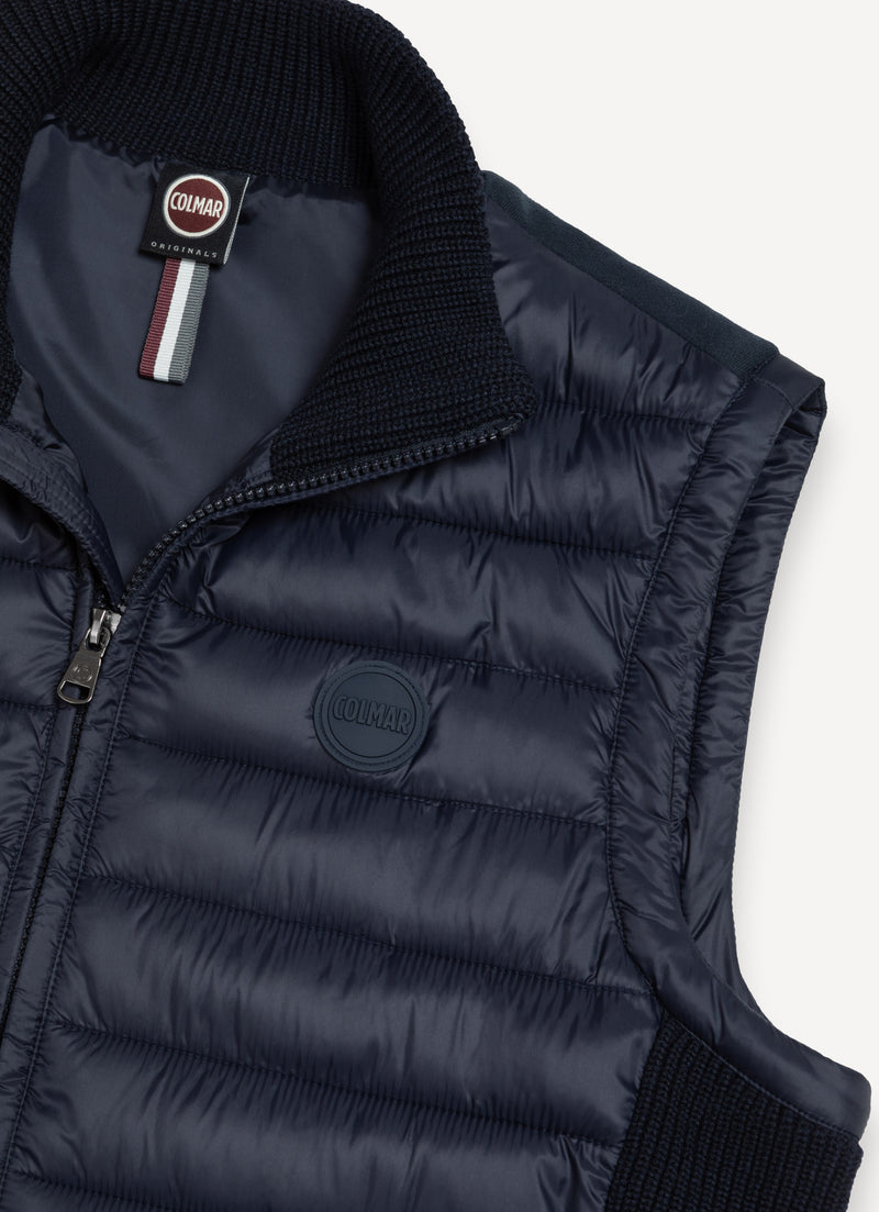 COLMAR  Gilet autunnale con schiena in felpa NERO