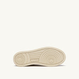 AUTRY MEDALIST LOW IN PELLE BIANCA E SUEDE TOBACCO