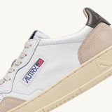 AUTRY MEDALIST LOW IN SUEDE E PELLE BIANCA E MOREL