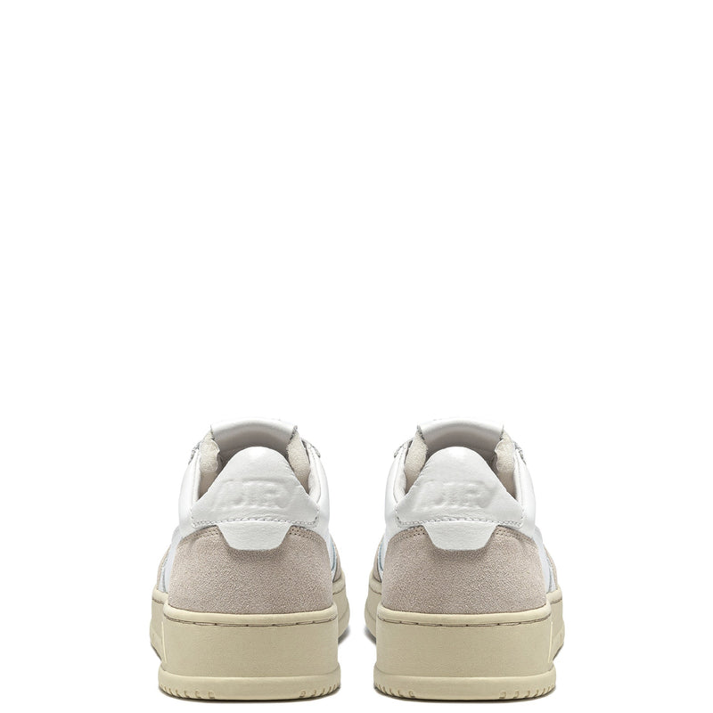 AUTRY MEDALIST LOW IN PELLE BIANCA E SUEDE BEIGE