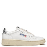 AUTRY SNEAKERS MEDALIST LOW IN PELLE BIANCA E ARGENTO