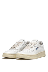 AUTRY SNEAKERS MEDALIST LOW IN PELLE BIANCA E ARGENTO