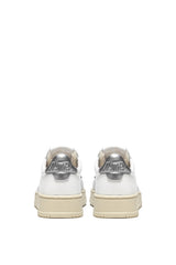 AUTRY SNEAKERS MEDALIST LOW IN PELLE BIANCA E ARGENTO