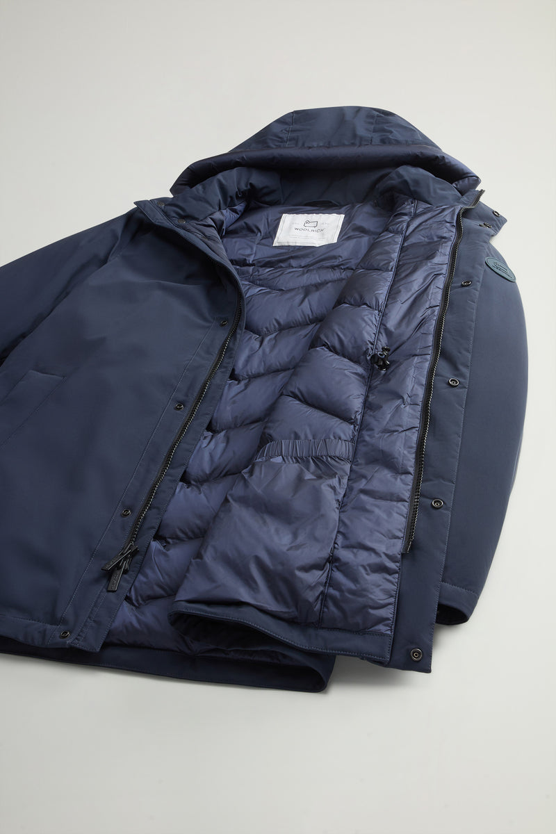 WOOLRICH Mountain Parka in nylon elasticizzato BLU