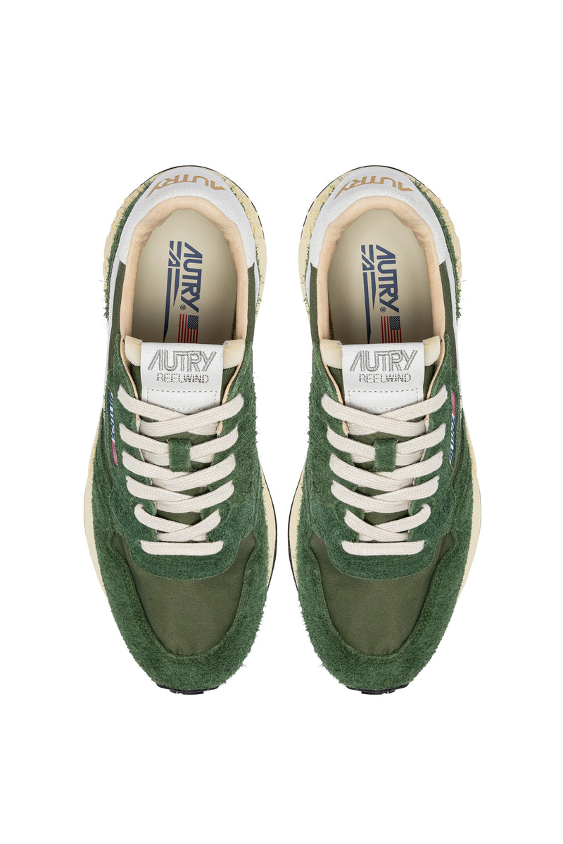 AUTRY  REELWIND LOW IN NYLON E SUEDE COLORE MILITARY