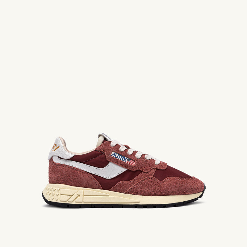 AUTRY REELWIND LOW IN NYLON E SUEDE HOT SAUCE E BIANCO