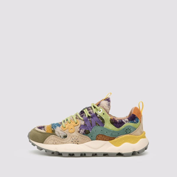 FLOWER MOUNTAIN suede e tessuto - Tortora-Militare