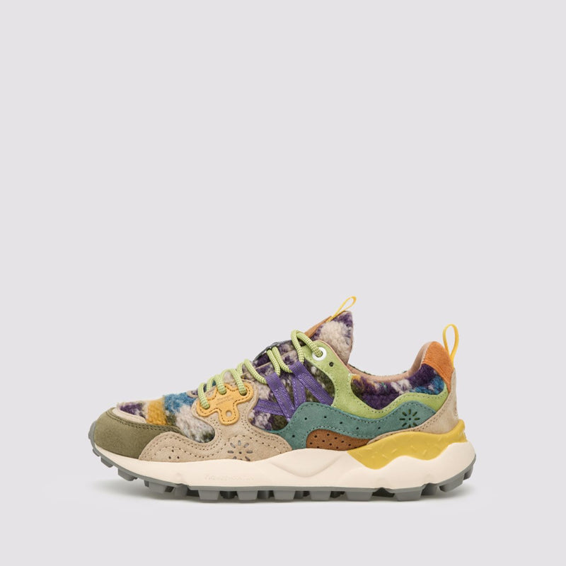 FLOWER MOUNTAIN suede e tessuto - Tortora-Militare