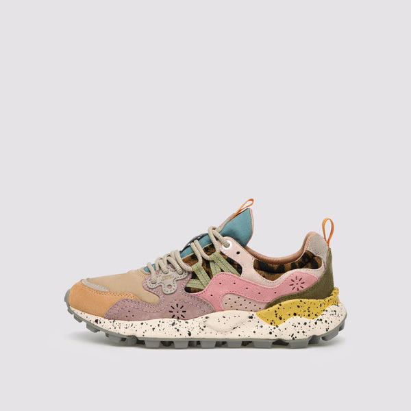FLOWER MOUNTAIN suede e tessuto tecnico - Rosa-Beige